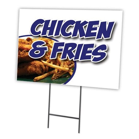 Signmission Chicken & French Fries Yard & Stake outdoor plastic coroplast window, C-1824 Chicken & French Fries C-1824 Chicken & French Fries